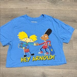 Nickelodeon Blue Hey Arnold Graphic Tee with Yellow Lettering